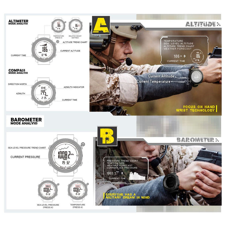 NORTH EDGE Tactical Apache Silicone Watch Black image 2