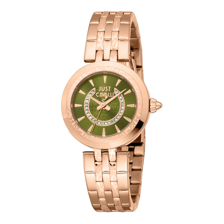 Just Cavalli Animalier Preziosa Rose Gold Olive Green image 0