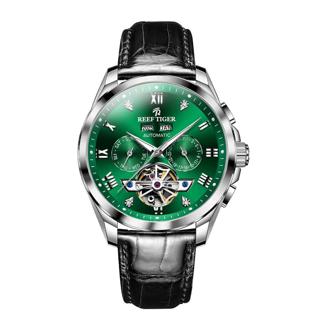 Reef Tiger Men's Classic Motion Day Date Automatic Watch RGA8235 - Leather image