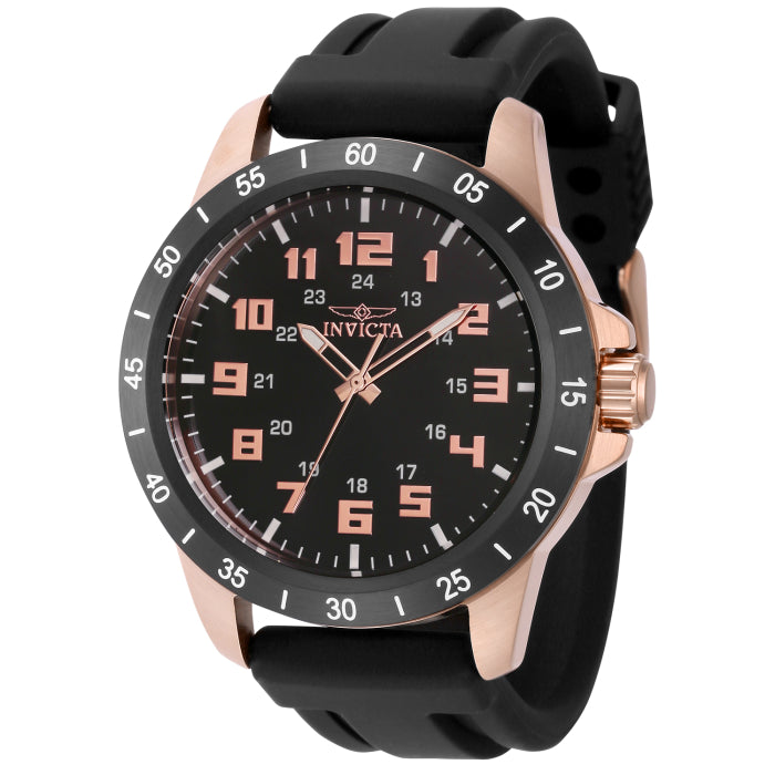 INVICTA Men's Pro Diver 45mm Silicone Strap Watch Black/Rose Gold image 0