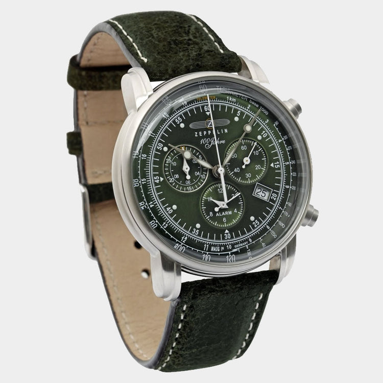 ZEPPELIN 8680-4 100 Jahre Green Leather Edition Watch image 5
