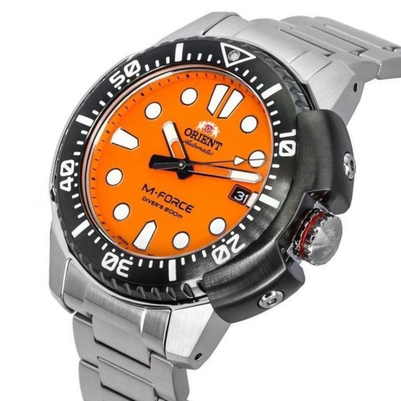 ORIENT Men's M-FORCE Automatic Divers Watch Orange RA-AC0L08Y00B image 1