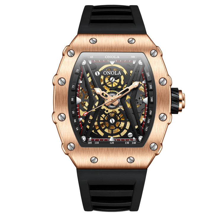 ONOLA Rhythm Automatic Mechanical Watch - Rose Gold / Black image