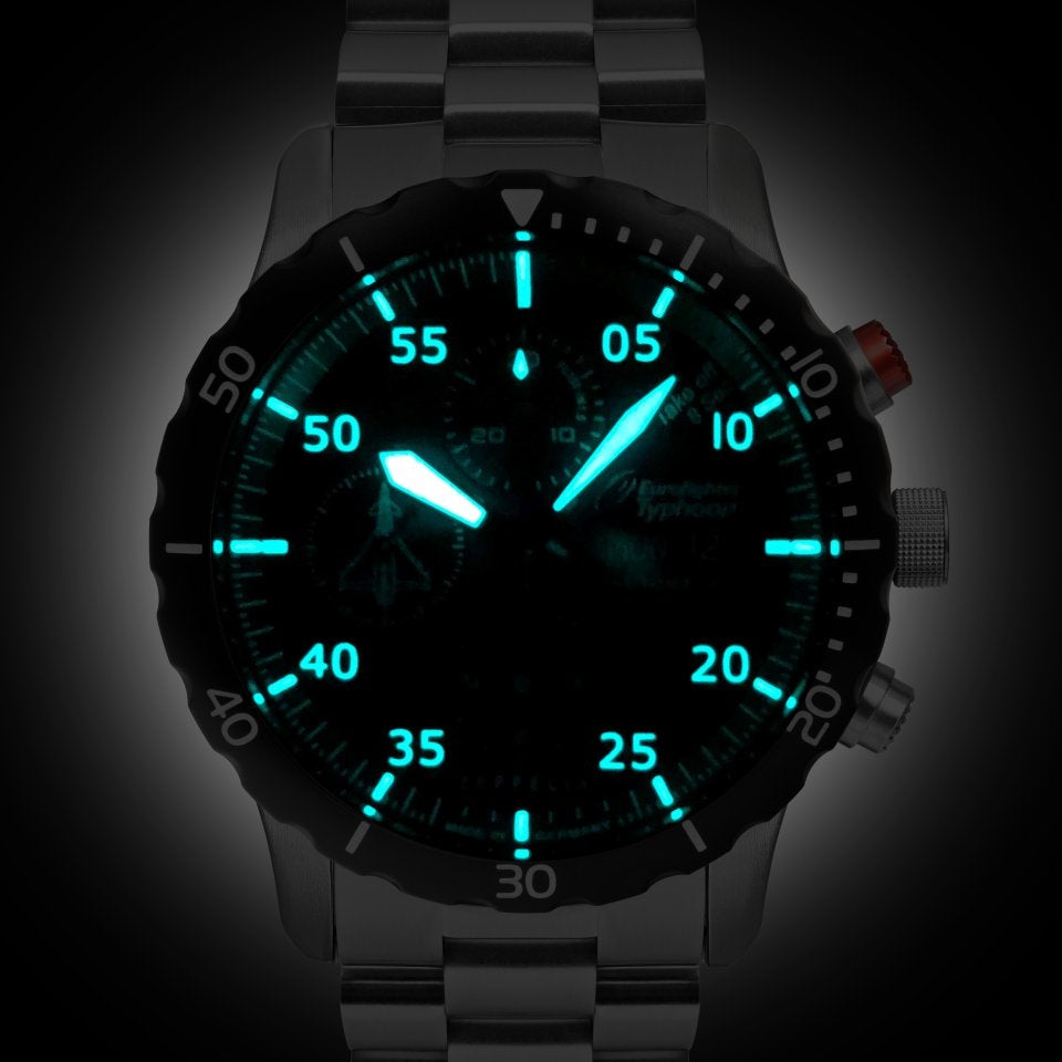 ZEPPELIN Men's Eurofighter Automatic Chronograph Steel Bracelet Watch 7218M3 image 1