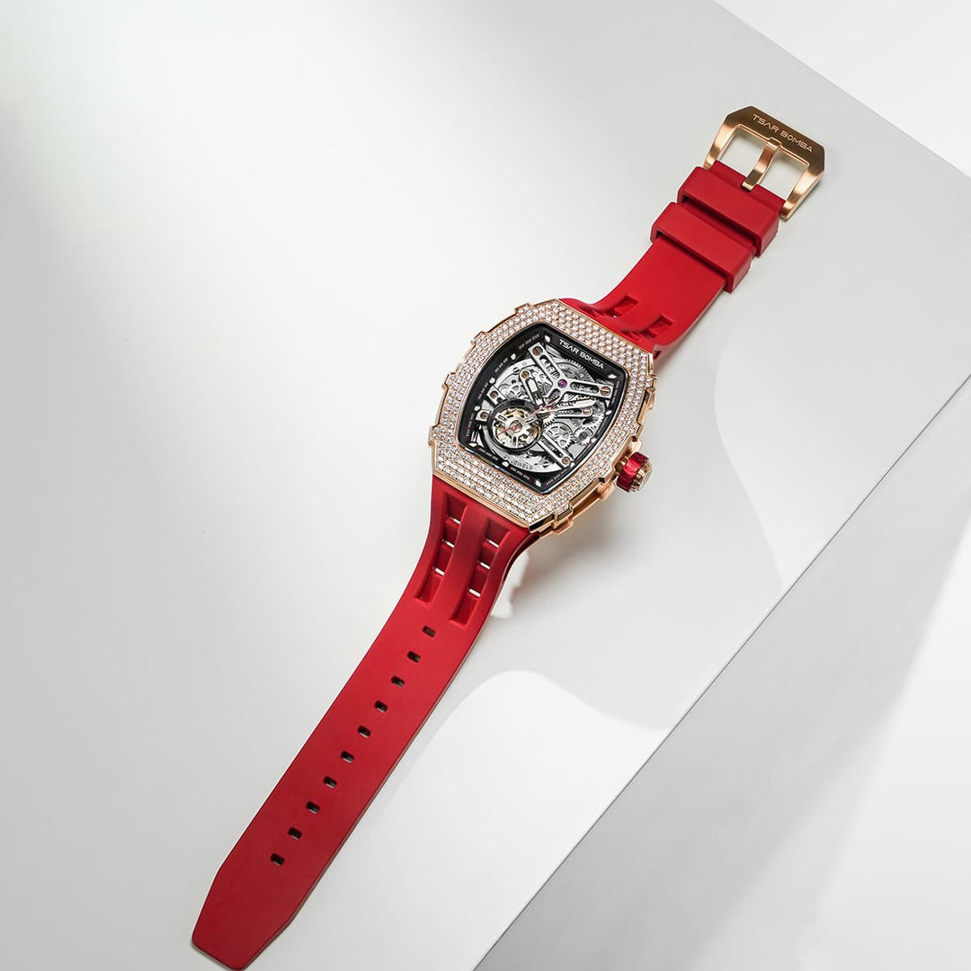 TSAR BOMBA Elemental-Cubic Zirconia Automatic Watch TB8208D
