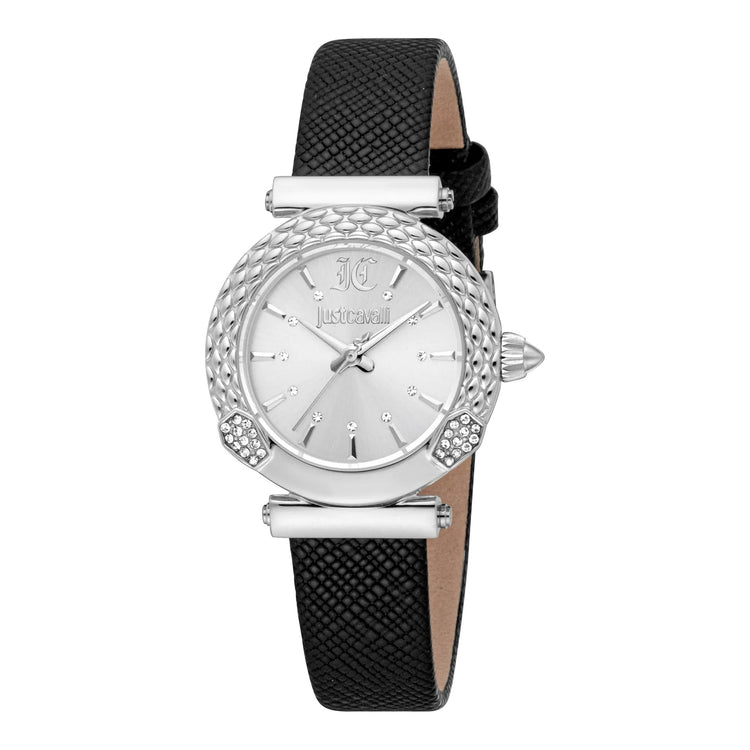 Just Cavalli Animalier Mistero Snake Leather Black Silver image 0