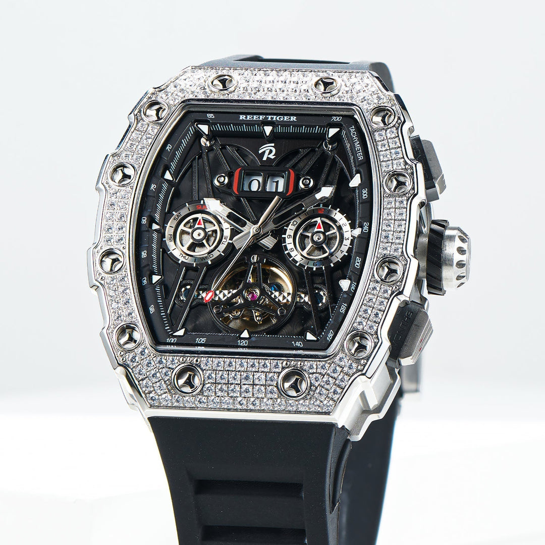 Reef Tiger Men's Aurora Titan Mechanical Multifunctional Day/Date Skeleton Automatic Watch RGA3009 image 15