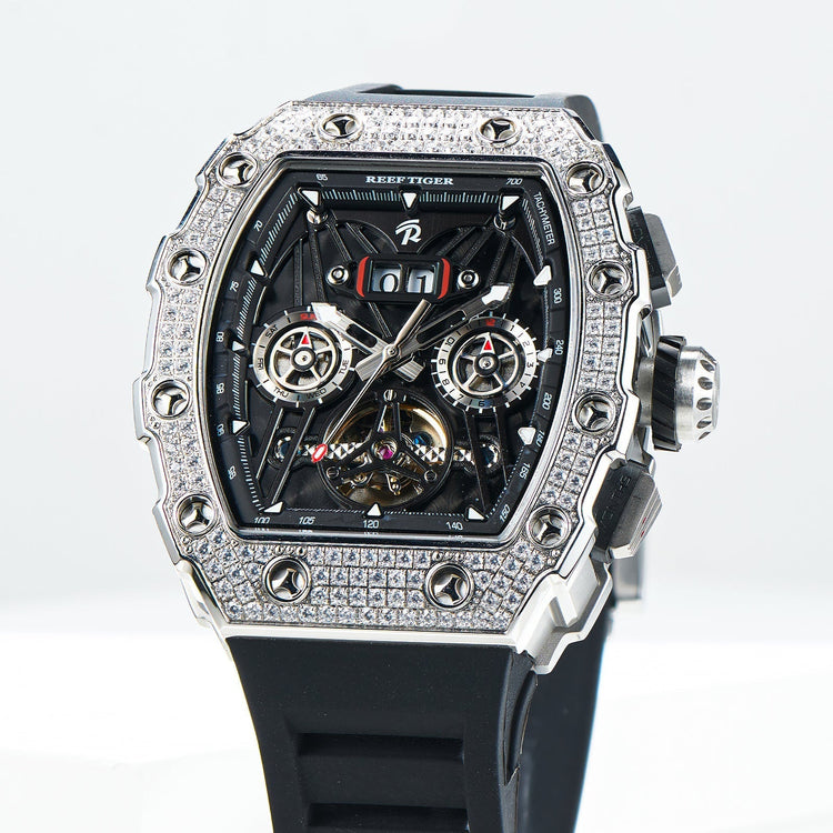 Reef Tiger Men's Aurora Titan Mechanical Multifunctional Day/Date Skeleton Automatic Watch RGA3009 image 15