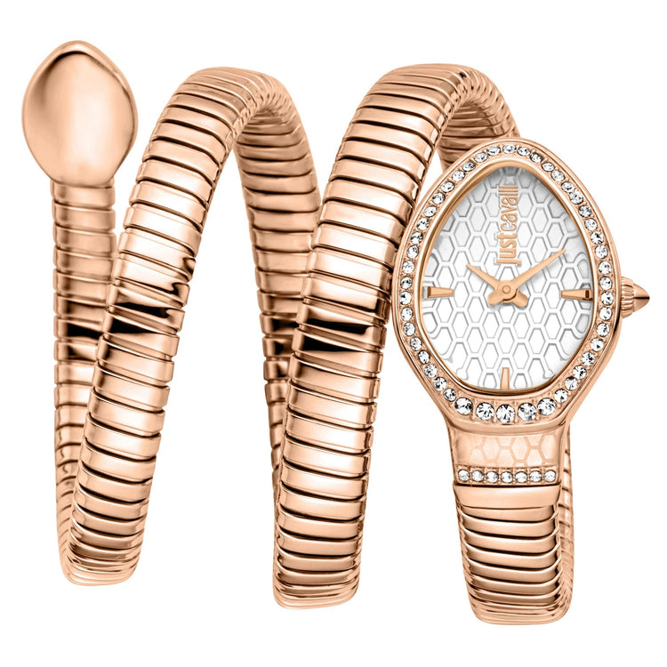 Just Cavalli Signature Snake Carezza Rose Gold Silver image 0