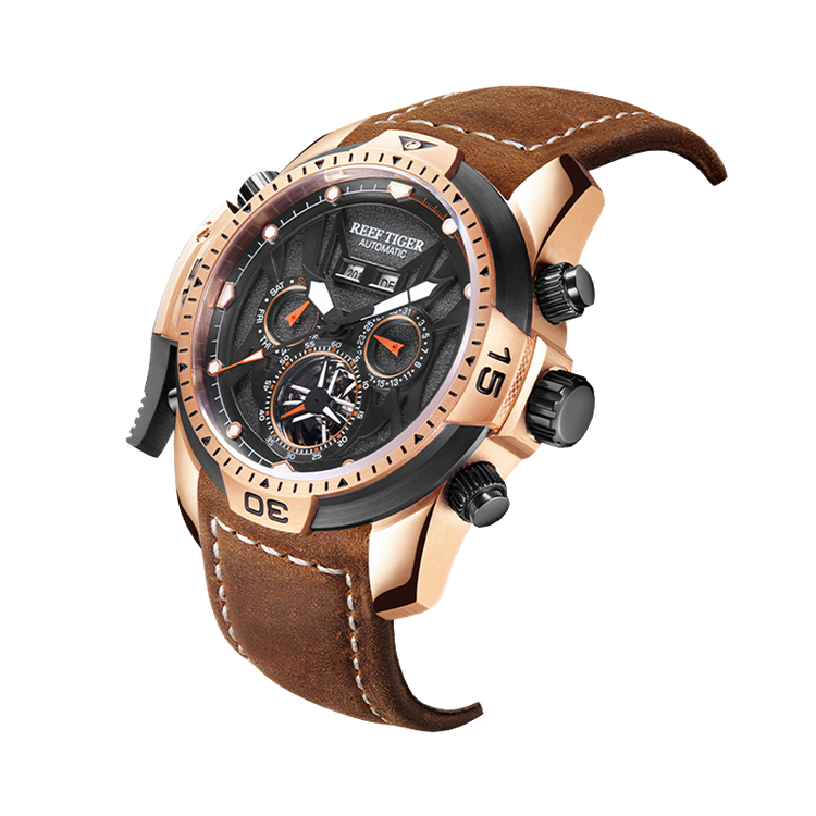 Reef Tiger Men's Aurora Transformers Skeleton Automatic Mechanical Watch image 1