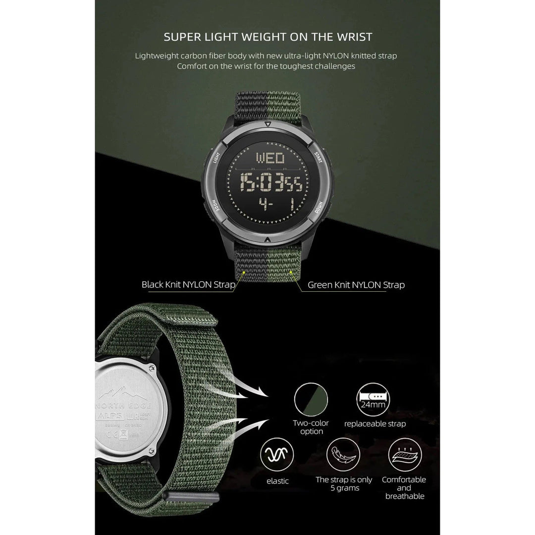 NORTH EDGE Tactical Alps Watch Green Nylon image 8