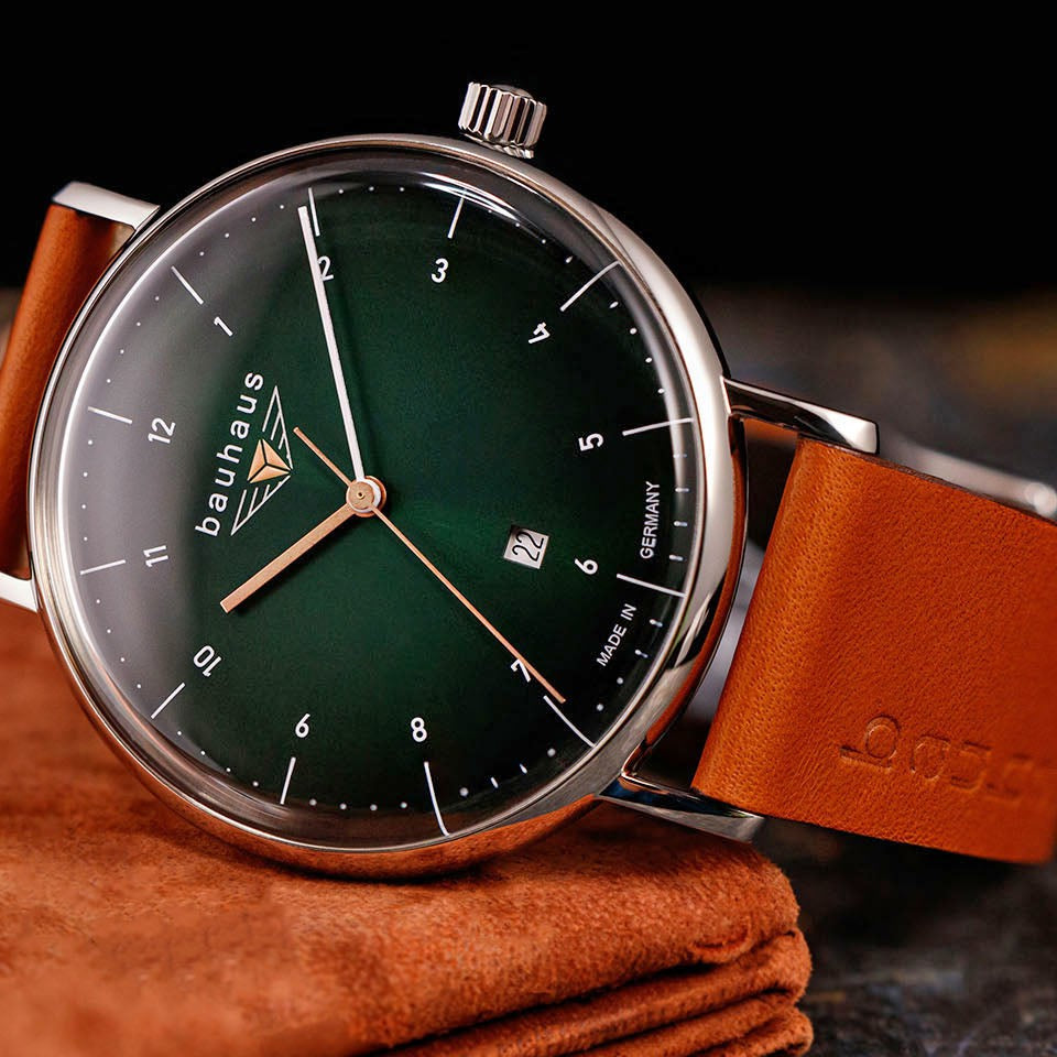 BAUHAUS Men's Quartz Date Series Leather Strap Watch 21404 image 2