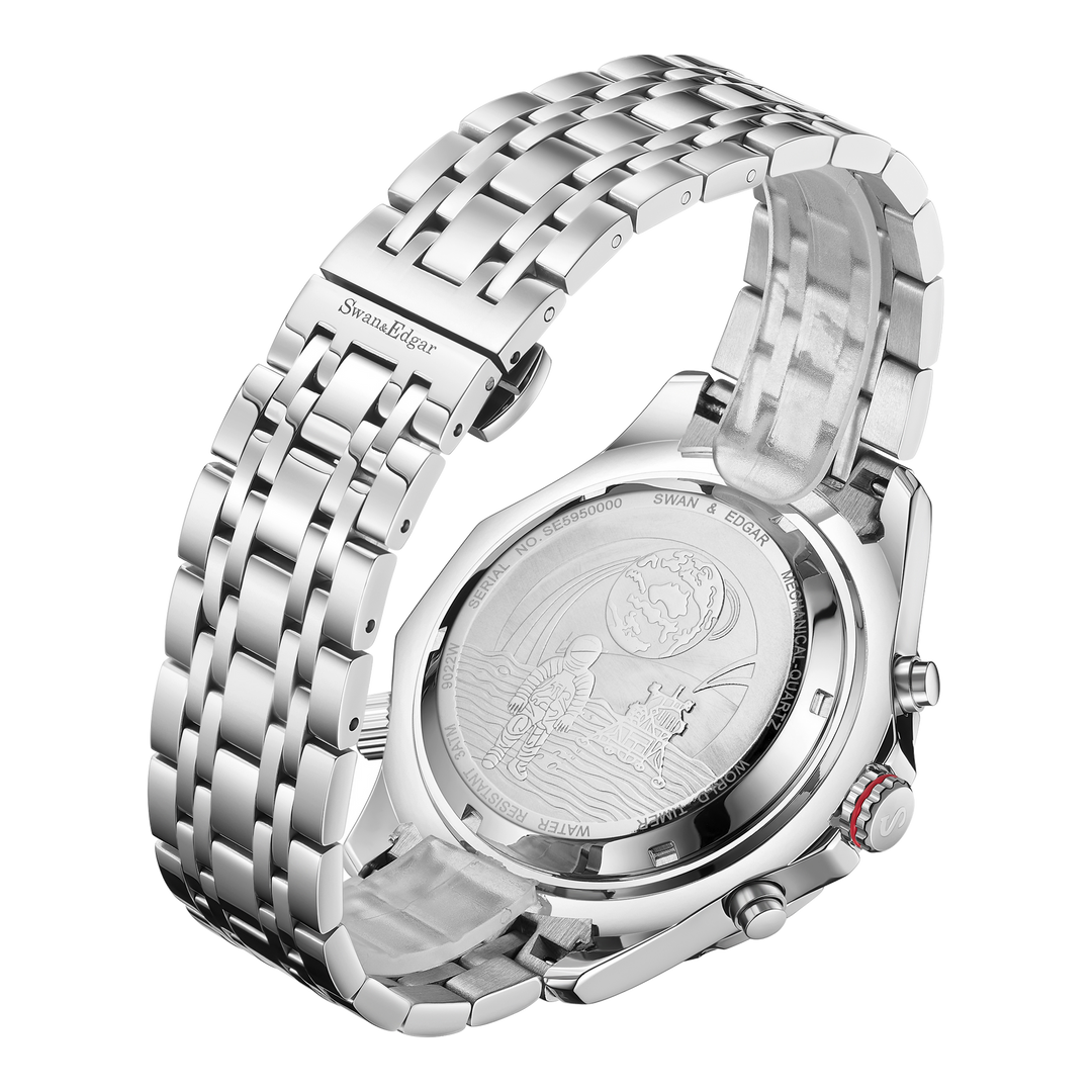 World Timer Mechanical Quartz Hybrid- Steel Matt Grey image 4