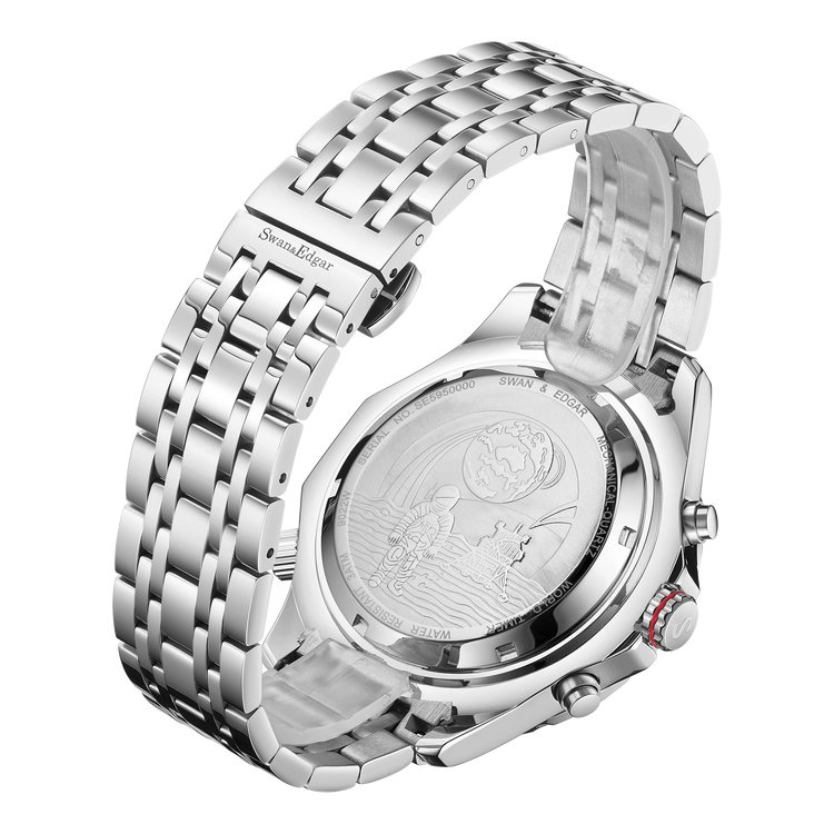 World Timer Mechanical Quartz Hybrid- Steel Matt Grey image 4