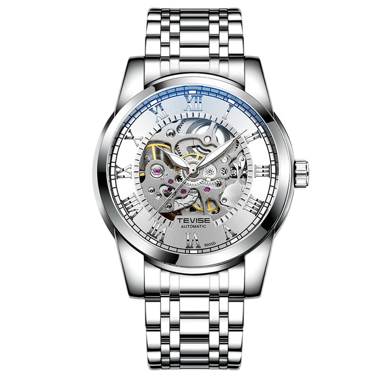 TEVISE Skeleton Classic Steel Silver Watch image 0