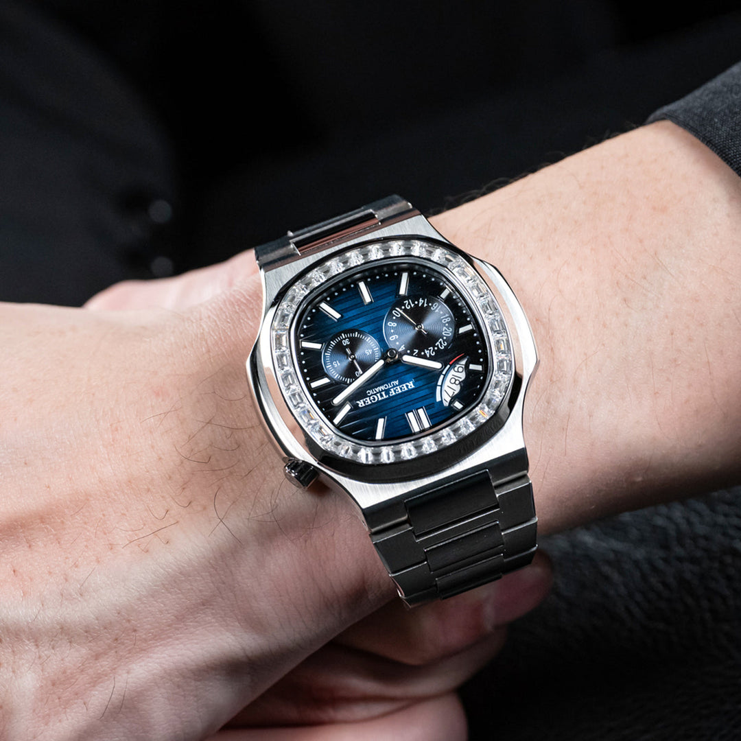 Reef Tiger Men's Peak 44mm Square Crystal Bezel Automatic Watch RGA2019 image 11