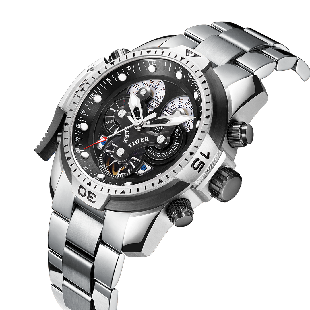 Reef Tiger Men's Aurora Concept Skeleton Automatic Mechanical Watch image 1