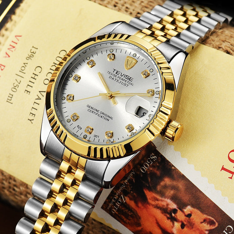 TEVISE Classic Automatic Calendar Two Tone/Silver Watch image 2
