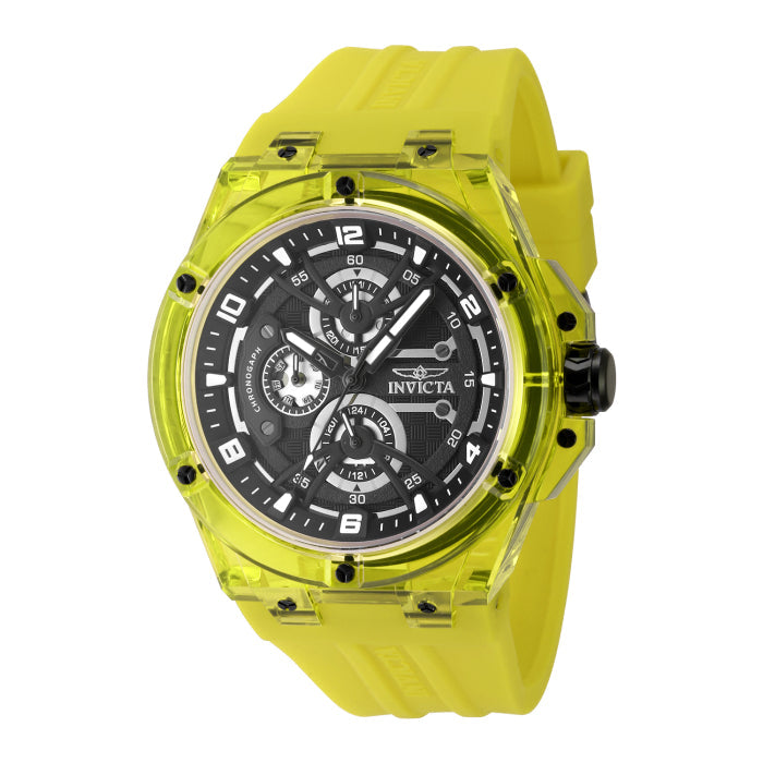 INVICTA Men's Racing Arcane-R Translucent 46mm Watch Black/Yellow image 0
