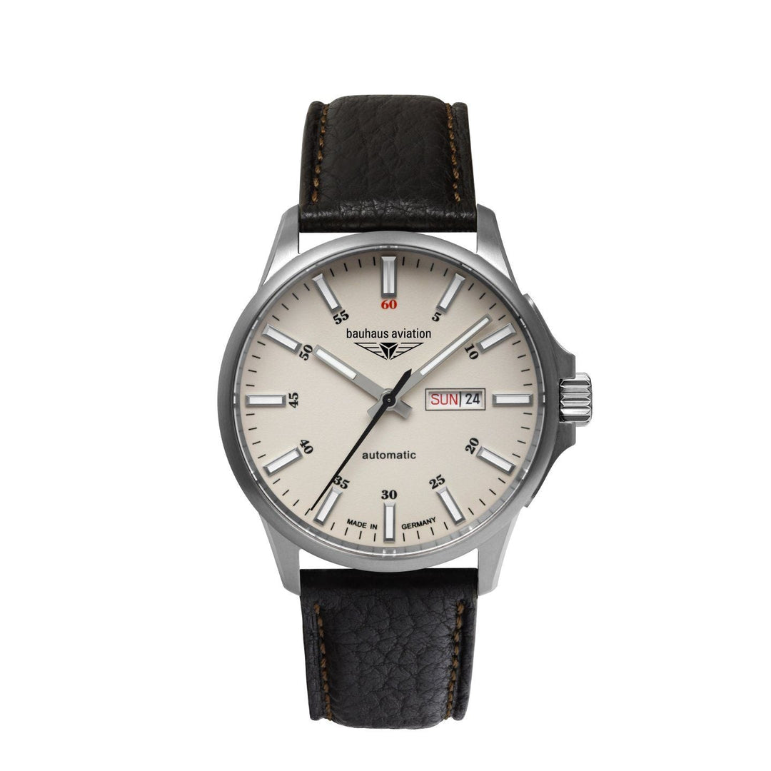 BAUHAUS AVIATION Men’s Titanium Automatic Day Date Watch 28665 image 3