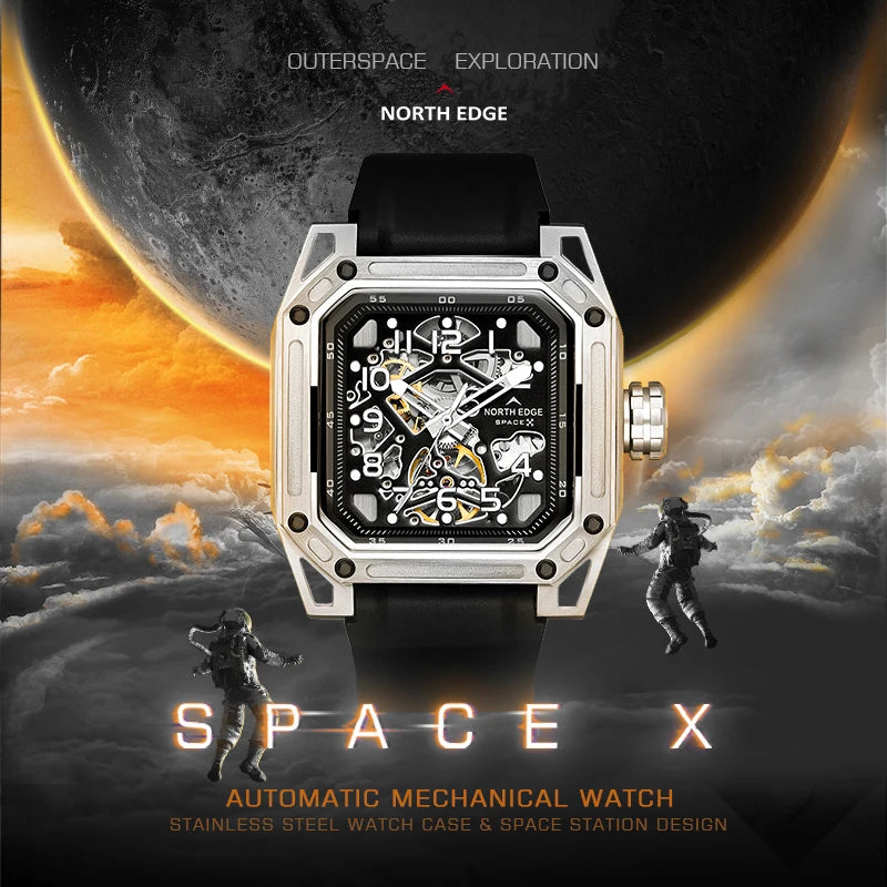 NORTH EDGE Tactical Space-X Automatic Watch Silver / Black image 10