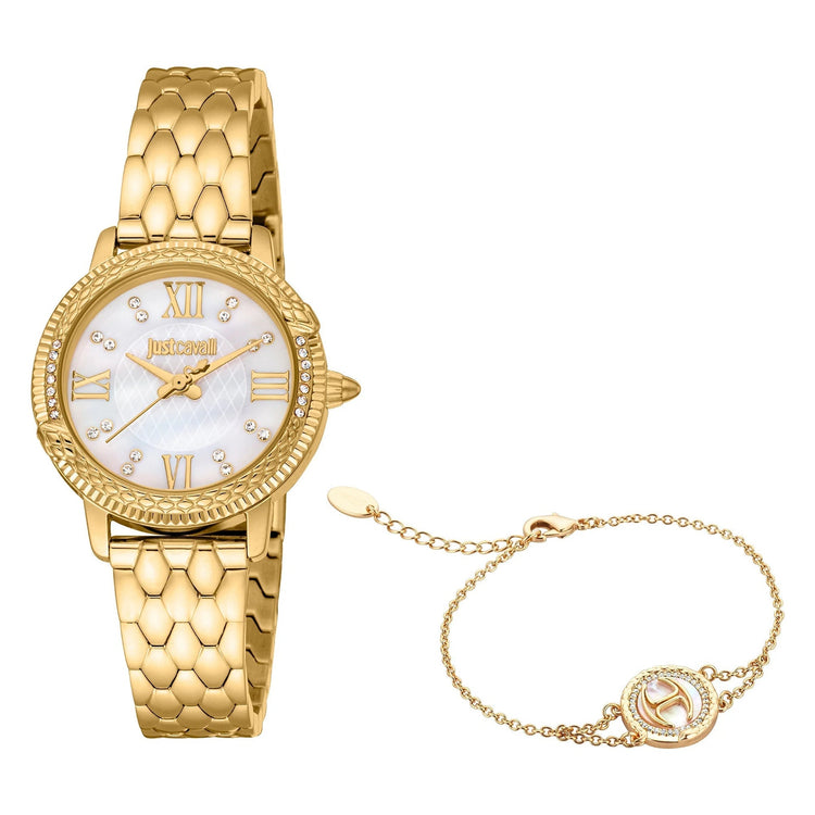 Just Cavalli SET Viperized Yellow Gold Silver MOP image 0