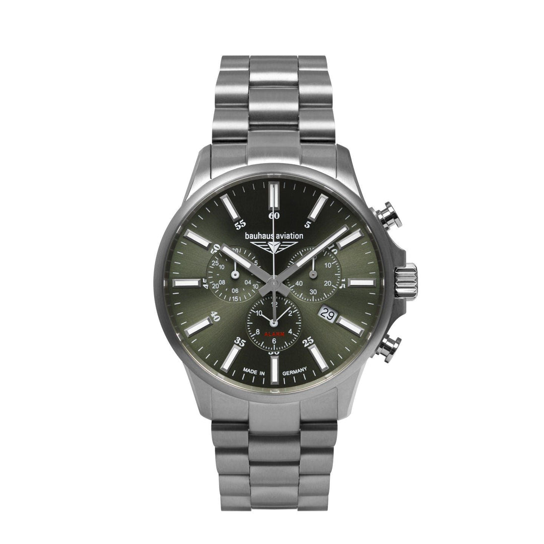 BAUHAUS AVIATION Men’s Titanium Quartz Chronograph Bracelet Watch 2880M4 image 2