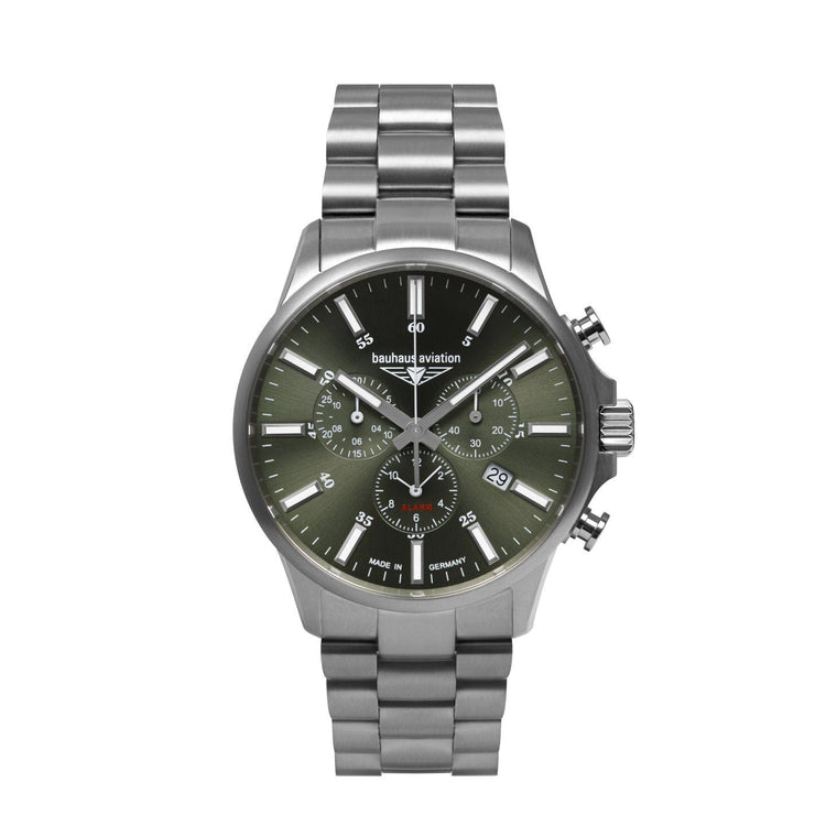BAUHAUS AVIATION Men’s Titanium Quartz Chronograph Bracelet Watch 2880M4 image 2
