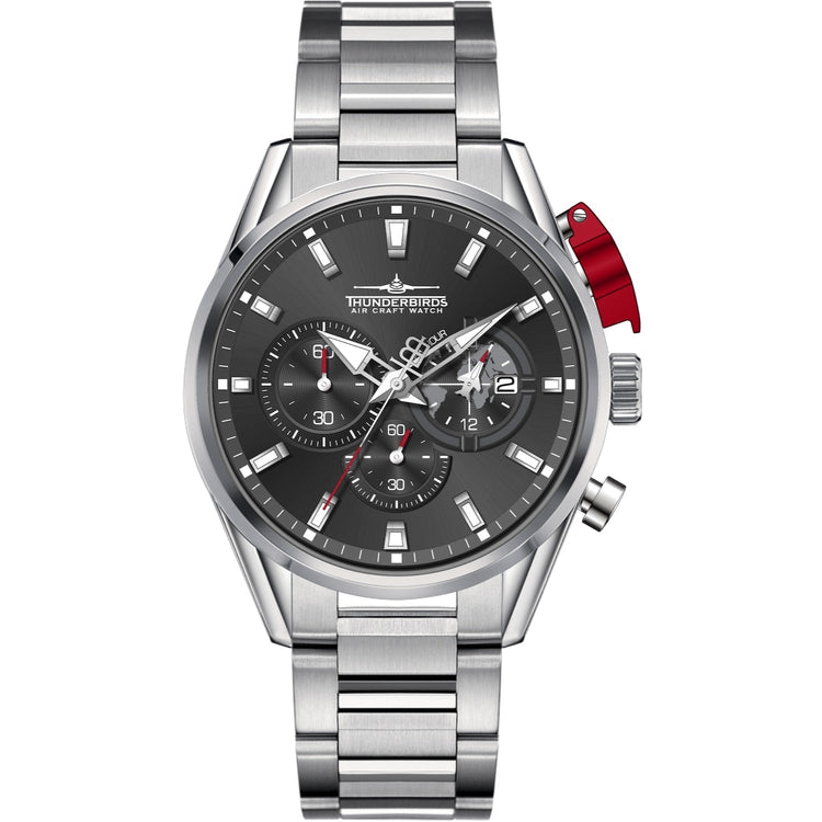 THUNDERBIRDS Aircraft F-16 Chronograph Watch Silver/Gray image 1