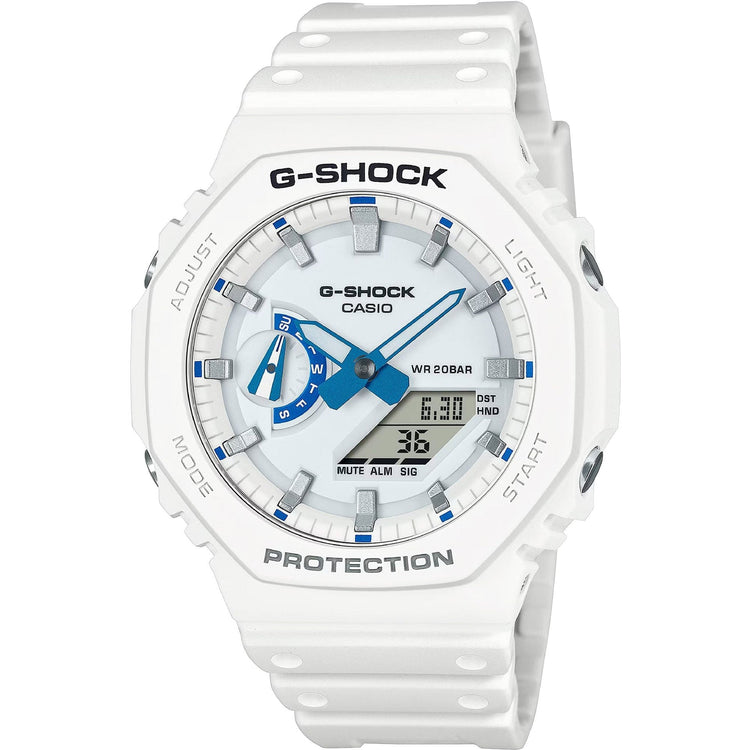 CASIO Men's G-Shock Night Glow Blue Phosphorescent 45mm Watch GA-2100 Series image 0