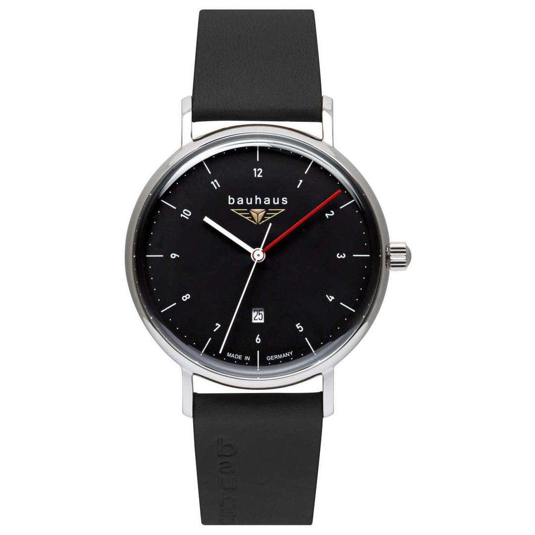 BAUHAUS Men's Quartz Date Series Leather Strap Watch 21402