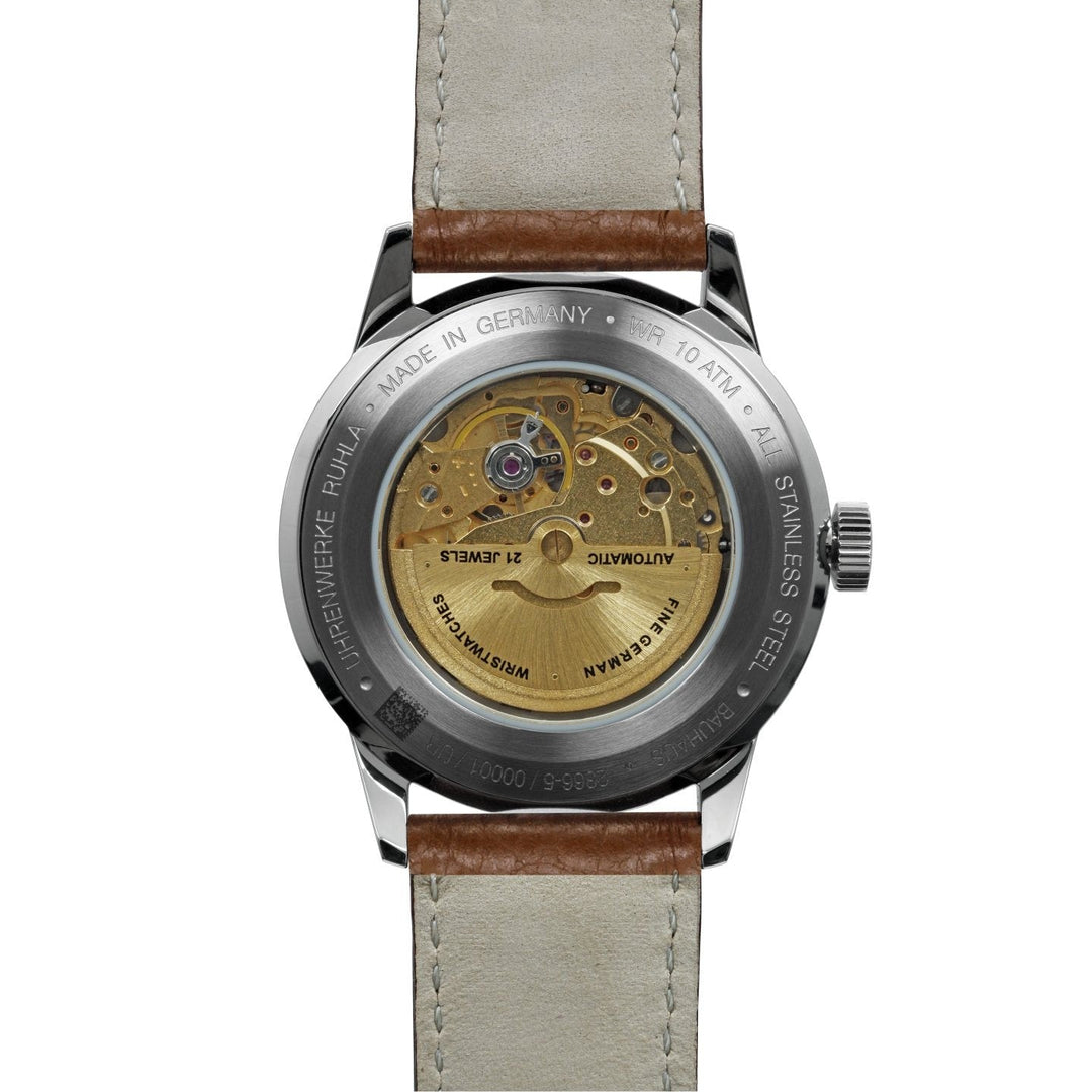 BAUHAUS Aviation Men's Automatic Leather Watch 23665