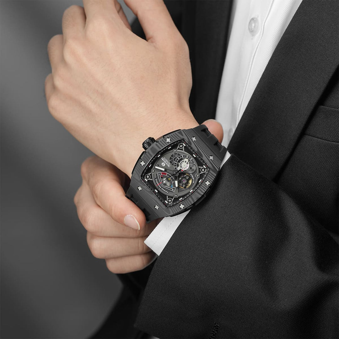TSAR BOMBA Elemental-Carbon Fiber Automatic Watch TB8210CF