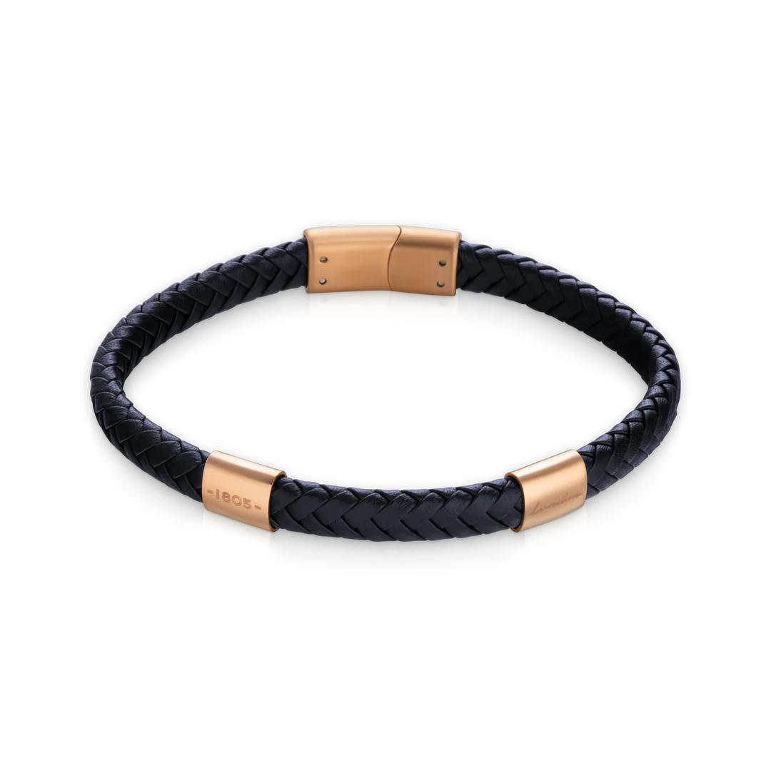 THOMAS EARNSHAW BEAUFORT LEATHER BRACELET MIDNIGHT ROSE ES-001-B1