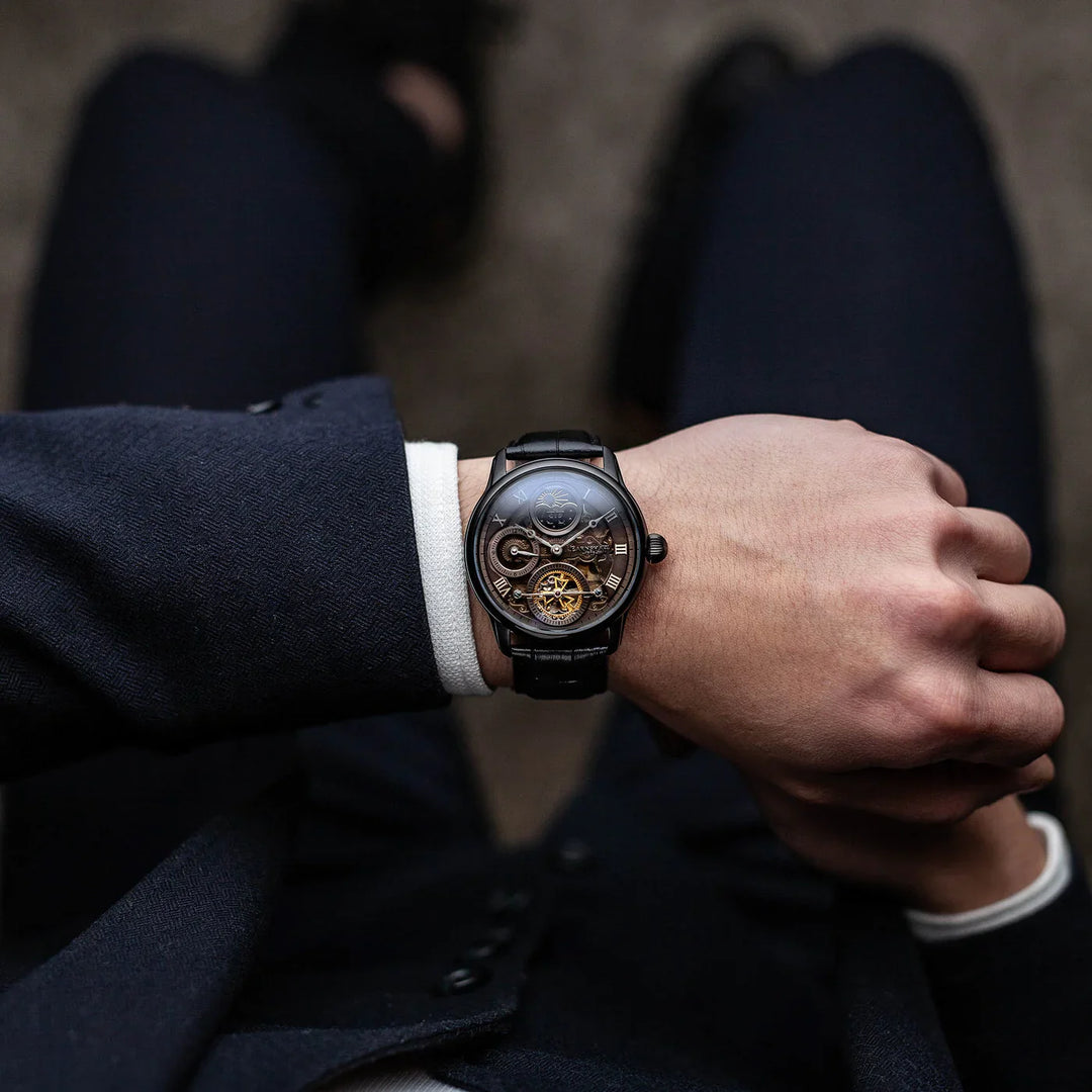 THOMAS EARNSHAW LONGITUDE DUAL TIME AUTOMATIC Stealth Black