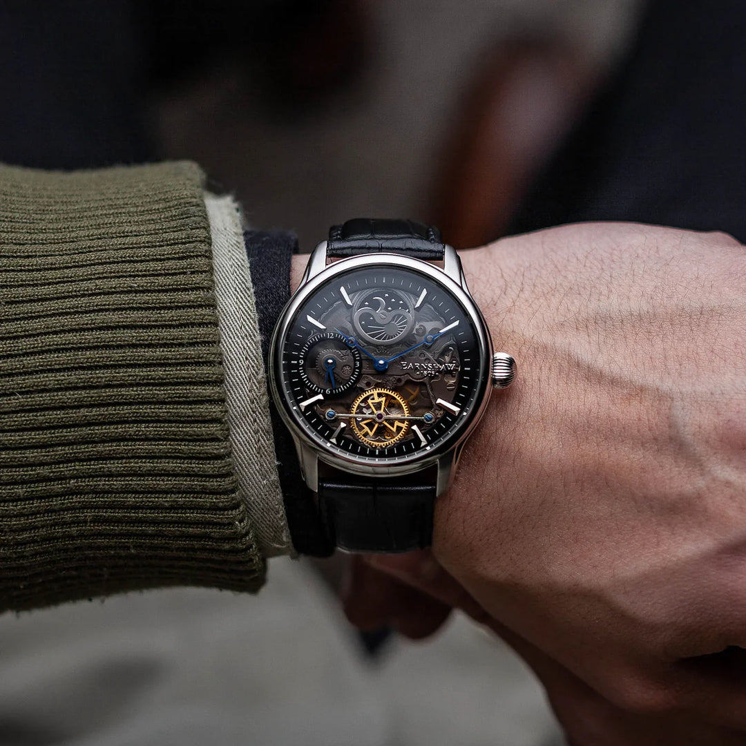 THOMAS EARNSHAW LONGITUDE DUAL TIME AUTOMATIC Clear Black