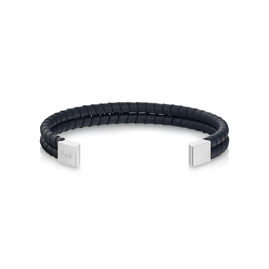 THOMAS EARNSHAW LONGITUDE LEATHER BRACELET BANGLE REGAL NAVY ES-BNGLLGTD-02