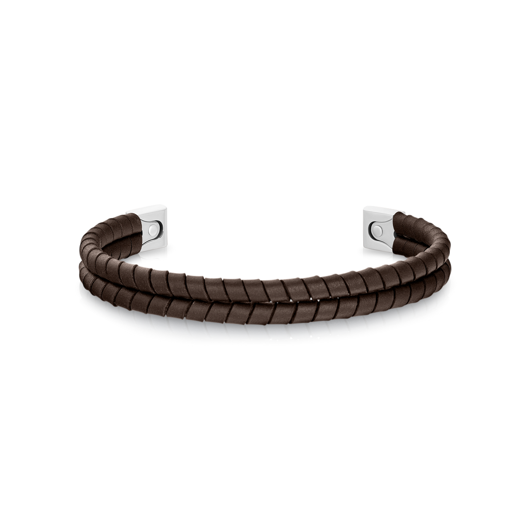 THOMAS EARNSHAW LONGITUDE LEATHER BRACELET BANGLE HICKORY HIDE ES-BNGLLGTD-03