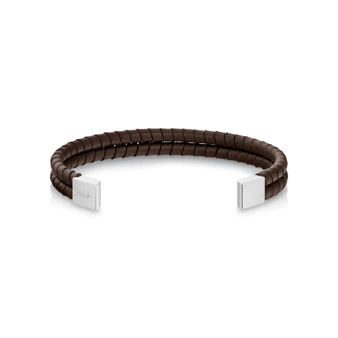 THOMAS EARNSHAW LONGITUDE LEATHER BRACELET BANGLE HICKORY HIDE ES-BNGLLGTD-03