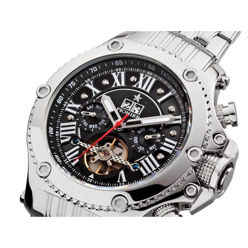 TUFINA GERMANY NEW YORK DIAMONDS PIONIER STEEL SILVER | BLACK Watch