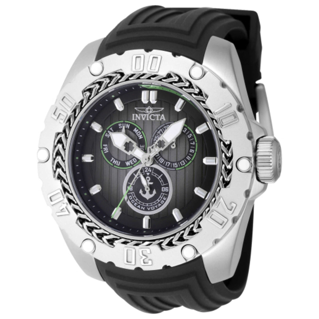 Invicta Ocean Voyage Men's Watch Stainless Steel Case Silicone Strap Quartz