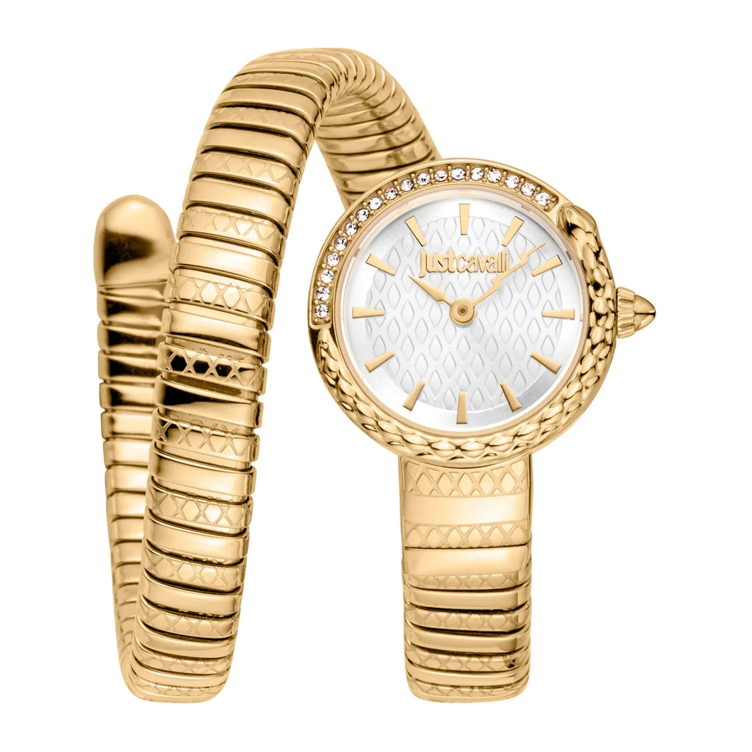 Just Cavalli Signature Snake Cerchio Snake Yellow Gold Silver Grey