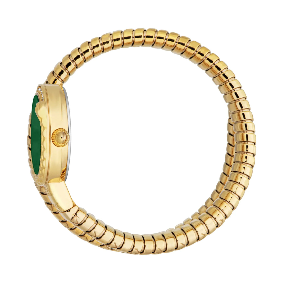 Just Cavalli Signature Snake Cerchio Snake Yellow Gold Bottle Green