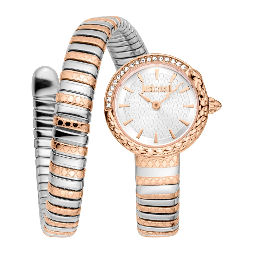 Just Cavalli Signature Snake Cerchio Snake Two Tones RG Silver Grey