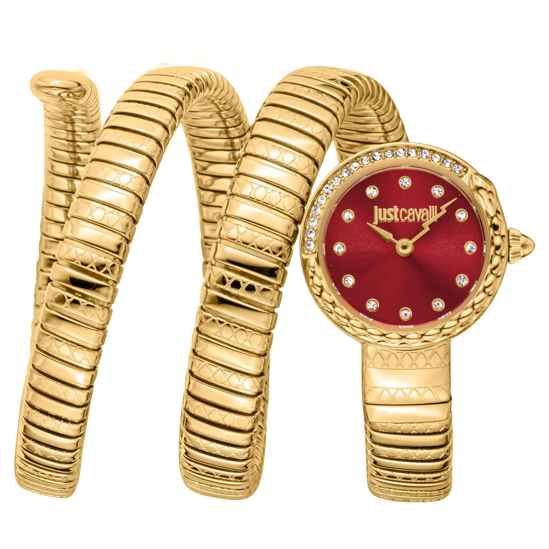 Just Cavalli Signature Snake Enchanting Yellow Gold Red