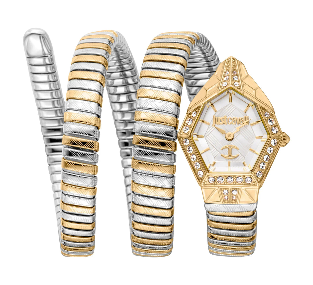 Just Cavalli Signature Snake Mesmerizing Two Tones YG Silver