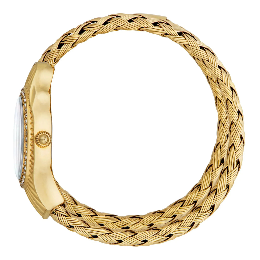 Just Cavalli Signature Snake Twined Yellow Gold MOP