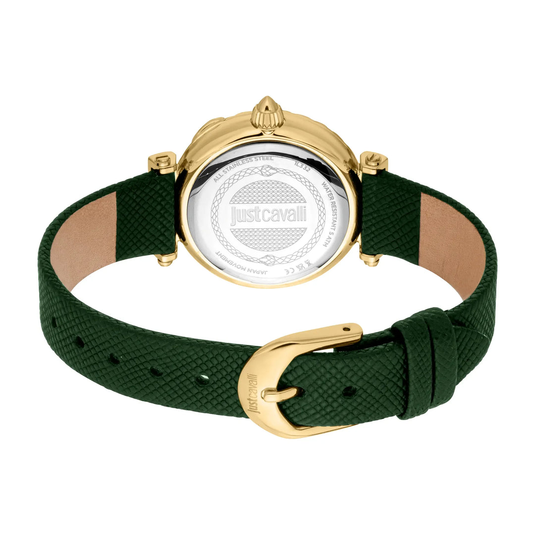 Just Cavalli Animalier Mistero Snake Leather Yellow Gold Green