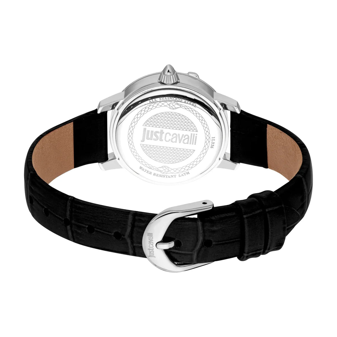 Just Cavalli SET Euforia Snake Leather Black Silver