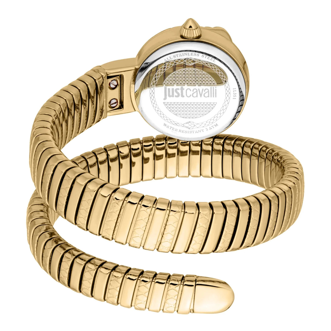 Just Cavalli Signature Snake Sirena Yellow Gold Green
